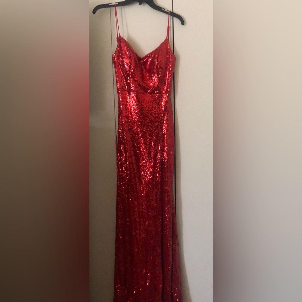 Sequins dress Red prom dress Winter Formal Holiday dress Size 7